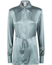 Semicouture - Tie-Waist Long-Sleeve Shirt - Lyst
