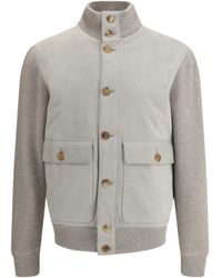 Brunello Cucinelli - Suede Jacket - Lyst