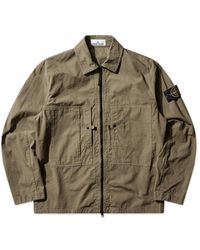 Stone Island - Comfort-Fit Zipper-Up Overshirt - Lyst