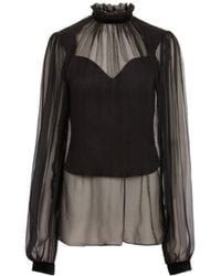 Nina Ricci - High-Neck Ruffled Top - Lyst