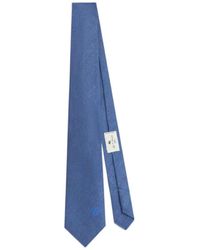 Etro - Silk Jacquard Tie With Embroidered Logo - Lyst