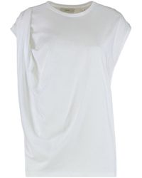 Vince - Draped Shoulder T-Shirt - Lyst