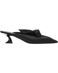 Lanvin - Midnight Step Bow Detailed Heeled Mules - Lyst