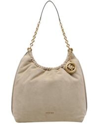 MICHAEL Michael Kors - Suede Logo-Charm Shoulder Bag - Lyst