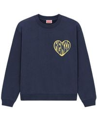 KENZO - Heart Logo Printed Crewneck Sweatshirt - Lyst