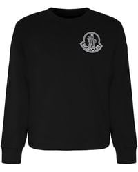 Moncler - Logo-Patch Crew-Neck Cotton Sweatshirt - Lyst