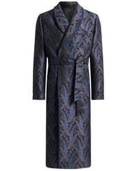 Etro - Chenille Jacquard Robe Coat With Metallic Paisley Motif - Lyst