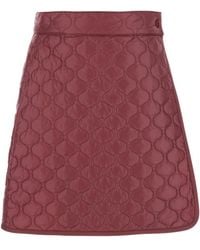 Moncler - High Waisted Quilted Mini Skirt - Lyst