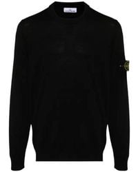 Stone Island - Logo Patch Crewneck Jumper - Lyst