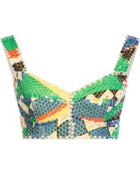 Dolce & Gabbana - Sleeveless Sequin Crop Top - Lyst