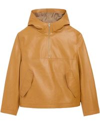 Ami Paris - Hooded Cow Leather Jacket - Lyst