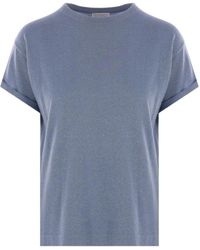 Brunello Cucinelli - Short-Sleeved Crewneck Knitted T-Shirt - Lyst
