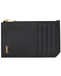 Saint Laurent - Tiny Cassandre Franments Zip Card Case - Lyst