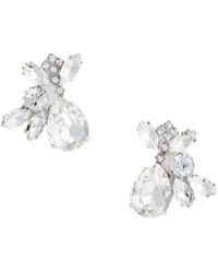 Self-Portrait - Crystal-Embellished Cluster Earrings - Lyst