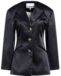 Ganni - Satin Single-Breasted Suit - Lyst