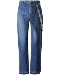 Junya Watanabe - Embellished Paneled Mid-Rise Straight-Leg Jeans - Lyst
