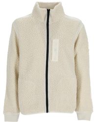 Stone Island - Logo Embroidered Zipped Fleece Jacket - Lyst