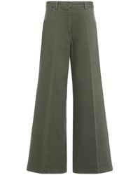Aspesi - High-Waist Wide-Leg Cotton Pants - Lyst
