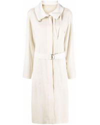 Lemaire - Funnel-Neck Side-Slit Wool Coat - Lyst