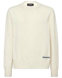 DSquared² - Logo Embroidered Crewneck Jumper - Lyst