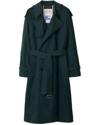 Burberry - Double Breasted Belted Long Trench Coat - Lyst