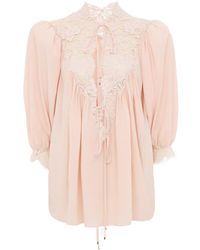 Chloé - Chloé Fluid Puff-Sleeved Blouse - Lyst