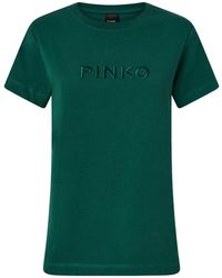 Pinko - Embroidered Cotton T-Shirt - Lyst