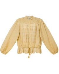 Isabel Marant - Polly Cotton And Floral Lace Blous - Lyst