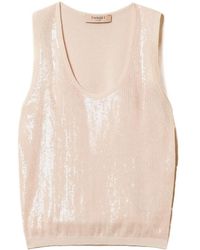 Twinset - Sequin Embellished Sleeveless Top - Lyst