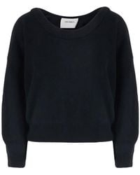 Lisa Yang - Doria Scoop-Neck Ribbed-Trim Sweater - Lyst