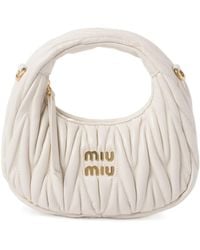 Miu Miu - Miu Wander Matelassé Nappa Leather Hobo Mini-Bag - Lyst