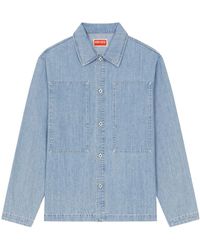 KENZO - Buttoned Denim Overshirt Jacket - Lyst