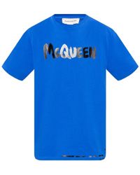 McQueen - Logo Printed Crewneck T-Shirt - Lyst