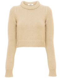 Chloé - Chloé Crewneck Cropped Knitted Sweater - Lyst