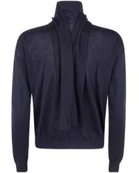 Nuur - Cut-Out Scarf-Detail Sweater - Lyst
