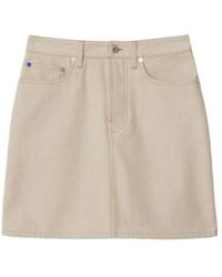 Burberry - Equestrian Knight Denim Mini Skirt - Lyst