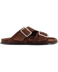 Alohas - Buckled Slide Flat Sandals - Lyst