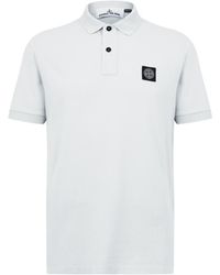 Stone Island - Cotton Compass Logo Polo Shirt - Lyst