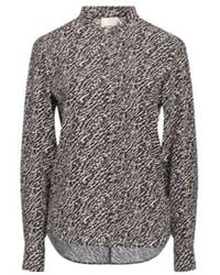 Isabel Marant - Two-Tone Stand Collar Long Sleeve Blouse - Lyst