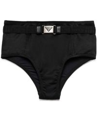 Prada - Interlock Fabric Bikini Bottom - Lyst