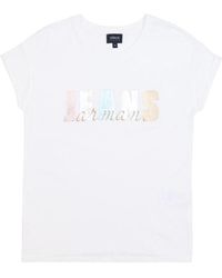 Armani Jeans - Logo Printed Pattern T-Shirt - Lyst