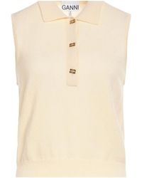 Ganni - Fashion Solid Color Sleeveless Knit Top - Lyst