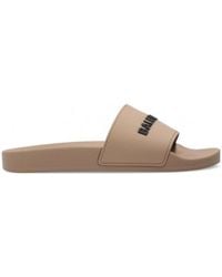 Balenciaga - Logo Printed Slip-On Slides - Lyst