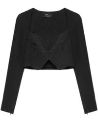 Blumarine - Butterfly-Motif Cropped Top - Lyst