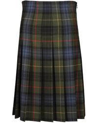 Etro - Pleated Midi Skirt Macro Check - Lyst