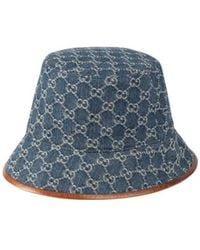 Gucci - Gg Supreme Leather-Trimmed Bucket Hat - Lyst