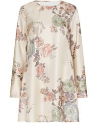 Marella - Flared Silk Twill Dress - Lyst
