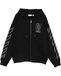 Off-White c/o Virgil Abloh Scribble-Print Zip-Up Hoodie in Black