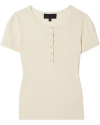 Nili Lotan - Francene Ribbed Short-Sleeve Top - Lyst