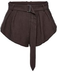 Magda Butrym - Belted Pleated Mini Shorts - Lyst